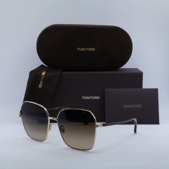 Tom Ford Claudia-02 FT0839 52F Square Sunglasses - Gold/Brown main image 5
